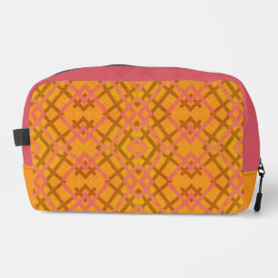Kruis Wicker Roze Geel Patroon Toilettasje