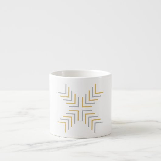 Kruis X (goud & grijs) Espresso Kop (Voorkant)