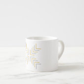 Kruis X (goud & grijs) Espresso Kop (Voorkant rechts)