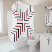 Kruis X - rood en zwart Douchegordijn (In situ)