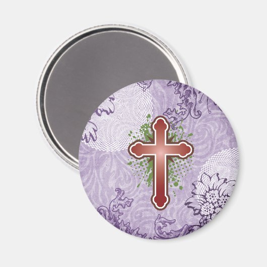 Kruis zachte knop rode massieve tas magneet (Voorkant / Achterkant)