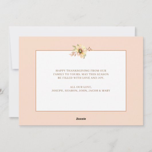 Kruis Zonnebloemen Dankbaar Gezegende Thanksgiving Feestdagenkaart (Achterkant)