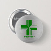 Kruisbadge Farmacie Ronde Button 5,7 Cm (Voorkant /achterkant)