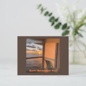 Kruisbalcon bij zonsondergang briefkaart (Staand voorkant)