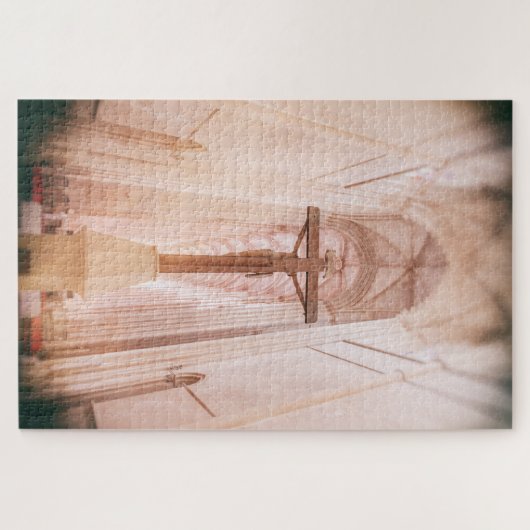 Kruisbeeld achter het altaar van het Batalha kloos Legpuzzel (Horizontaal)