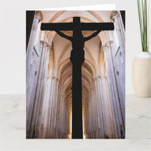 Kruisbeeld met Jezus Christus. Gotische Abdij van  Bedankkaart