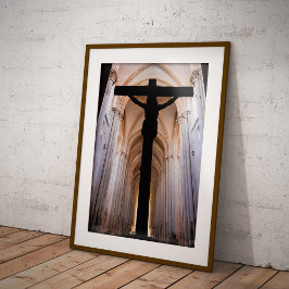 Kruisbeeld met Jezus Christus. Gotische Alcobaca A Poster