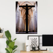 Kruisbeeld met Jezus Christus. Gotische Alcobaca A Poster (Thuiskantoor)