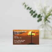 Kruisbeeld op een heuvel tegen prachtige zonsonder visitekaartje (Staand voorkant)