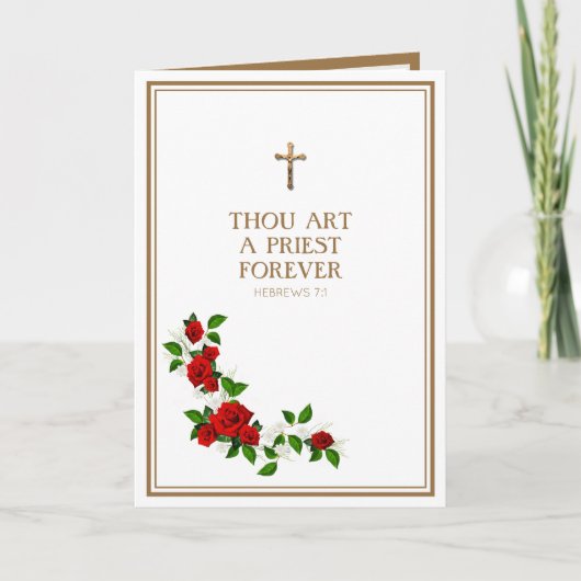 Kruisbeeld ter gelegenheid van priesterwijding kat kaart (Voorkant)