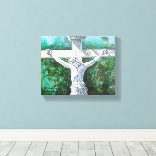 Kruisbeeld van de Opstanding Canvas Afdruk (Insitu (Houten vloer))