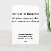 Kruisbeeld van Toegenomen Christus Feestdagen Kaart (Achterkant)