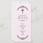 Kruisbegrafenisherdenkingsdienst Roze uitnodiginge (Voorkant)