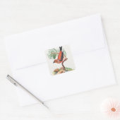 Kruisbek vogel vierkante sticker (Envelop)