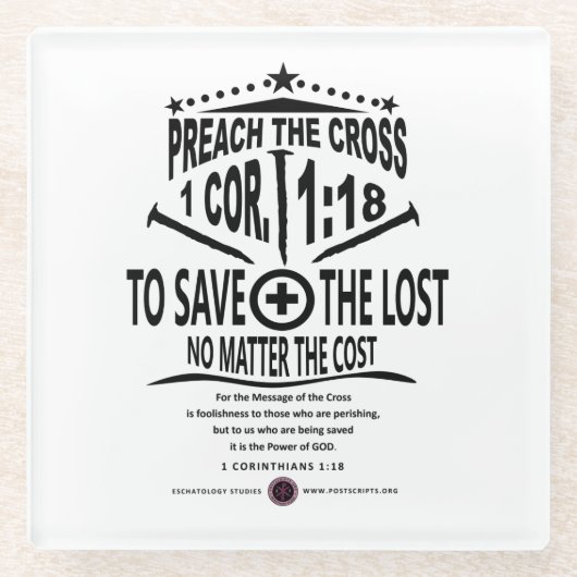 Kruisbericht Glazen Onderzetter (Voorkant)