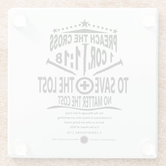 Kruisbericht Glazen Onderzetter (Achterkant)