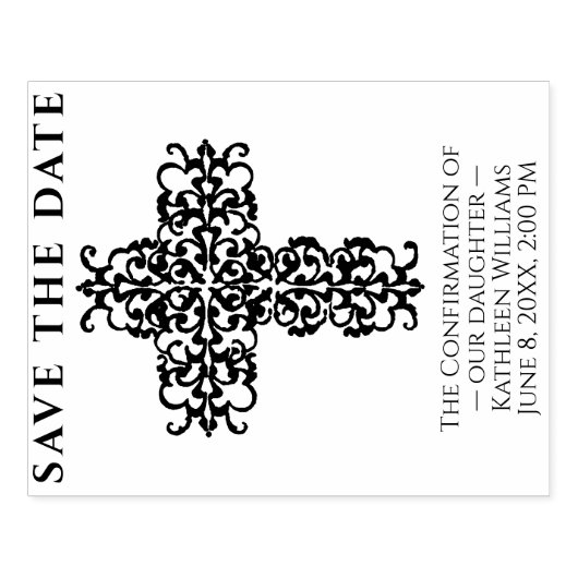 Kruisbevestiging De Christelijke datum opslaan Rubberstempel (Afrduk)