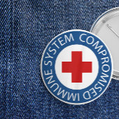 Kruisblauw rood gecomprimeerd immuunsysteem ronde button 7,6 cm