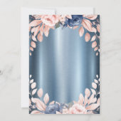 Kruisbloemen Eerste Blauwe Metallic Heilige Commun Kaart (Achterkant)