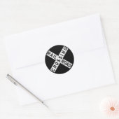 kruisbok ronde sticker (Envelop)