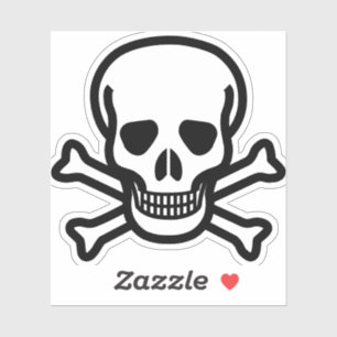 kruisbotten met gevaar voor de schedel sticker