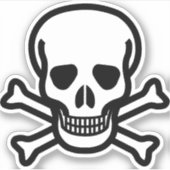 kruisbotten met gevaar voor de schedel sticker (Voorkant)