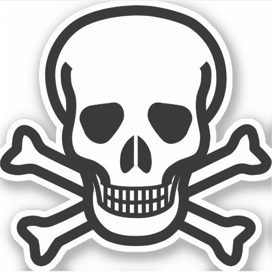 kruisbotten met gevaar voor de schedel sticker (Voorkant)