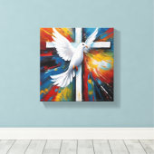 Kruiscanvas (glans) canvas afdruk (Insitu (Houten vloer))