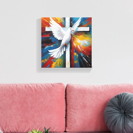 Kruiscanvas (glans) canvas afdruk (Insitu (Woonkamer))