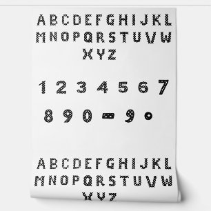 Kruiscijfers   Vetgedrukte zwarte cijfers Art Behang