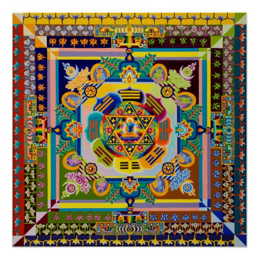 Kruiscultuur mandala perfect poster (Voorkant)