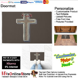 Kruisdeurmat achtergrond met bruine achtergrond deurmat