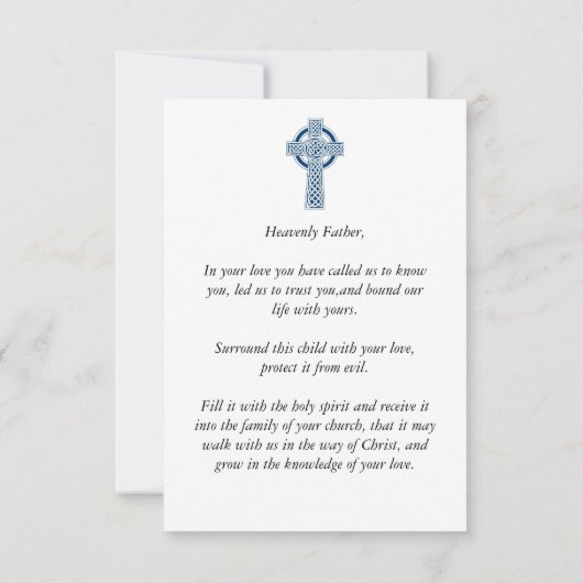 Kruisdoop - doopgebed Kaart (Achterkant)