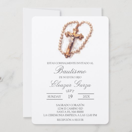 Kruisdoop in het Spaans Uitnodiging (Voorkant)