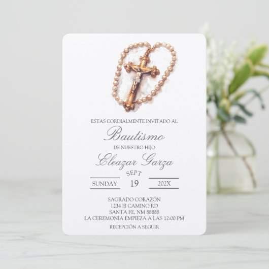 Kruisdoop in het Spaans Uitnodiging (Staand voorkant)