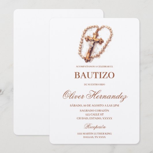 Kruisdoop Spaanse uitnodiging (Voorkant / Achterkant)