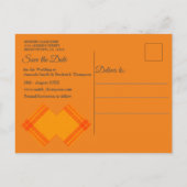 Kruisdoorsnede Happy Red & Geel/Sinaasappel Aankondigingskaart (Achterkant)