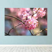 Kruiselende Kersenboomtakjes In De Tuin Canvas Afdruk (Insitu (Houten vloer))