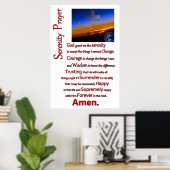 kruisen die in de ruimte drijven De dienst gebed Poster (Thuiskantoor)