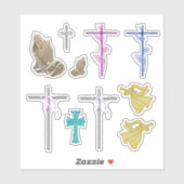 Kruisen, engelen & biddende handen Christelijke ke Sticker (Vel)