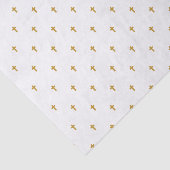 Kruisen - Faux Mustard Gold op wit Tissuepapier (Detail)