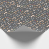 Kruisen - Grijs Cadeaupapier (Hoek)