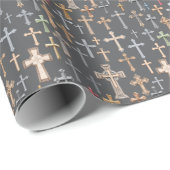 Kruisen - Grijs Cadeaupapier (Rol Hoek)