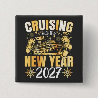 Kruisen in het nieuwe jaar 2027 vierkant vierkante button 5,1 cm