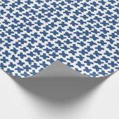 Kruisen Shibori: Indigo Batik patroon Cadeaupapier (Hoek)