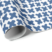 Kruisen Shibori: Indigo Batik patroon Cadeaupapier (Rol Hoek)