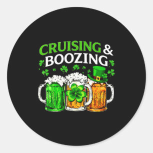 Kruisen zuipen Iers drinken St. Patrick's Day Ronde Sticker