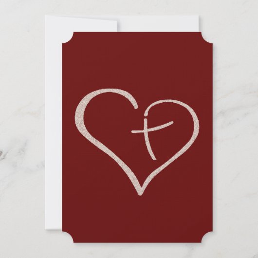 Kruisend Hart Religieuze Huwelijksuitnodigingen (2 Kaart (Achterkant)