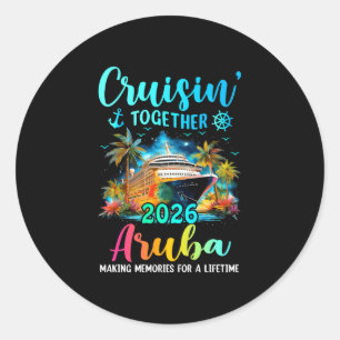 Kruisend samen aruba 2026 gezinscruise ronde sticker