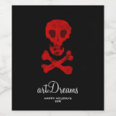 Kruisende Botten Wijn Etiket (Enkel label)